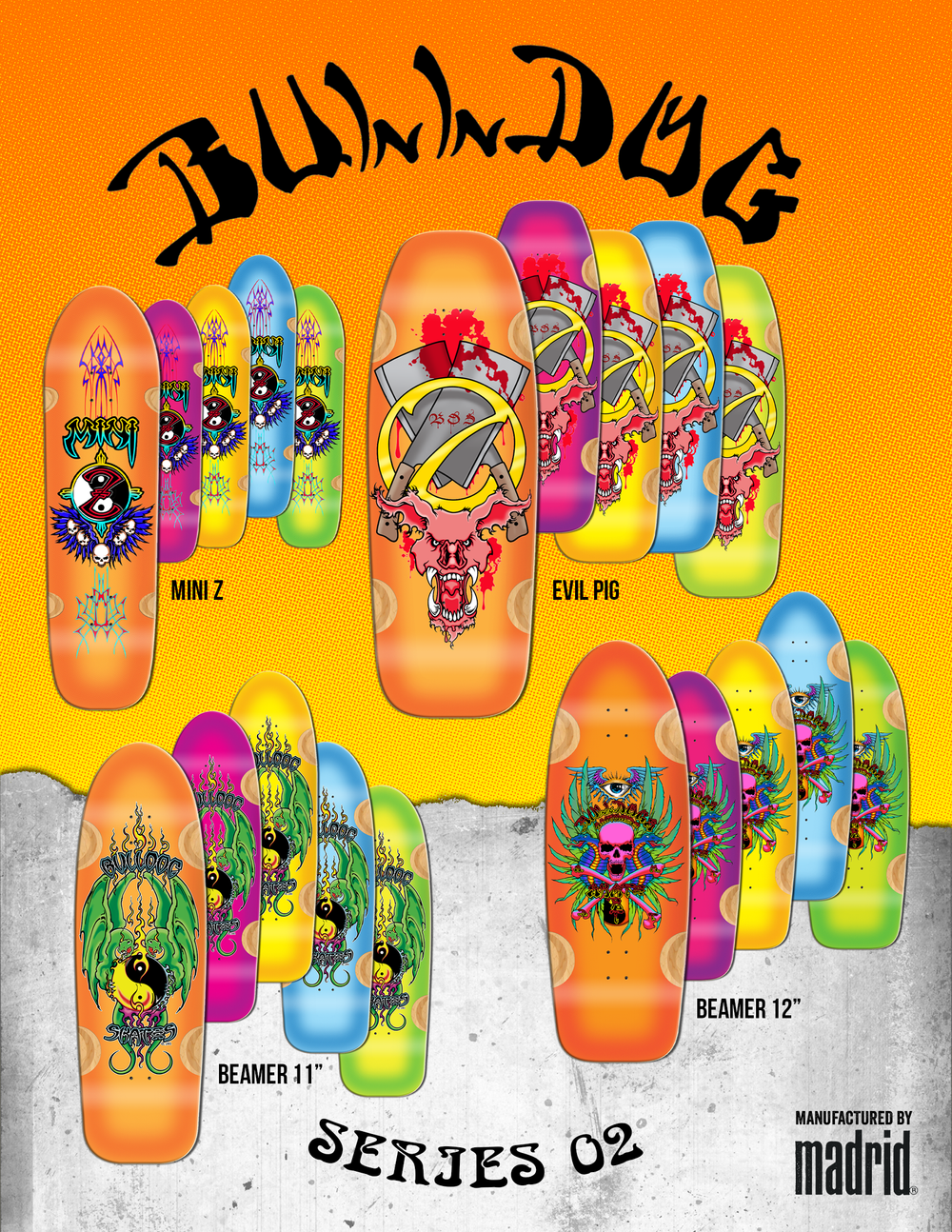 BULLDOG SKATES SERIES 2 X MADRID PINK EVIL PIG — DEATHGEAR